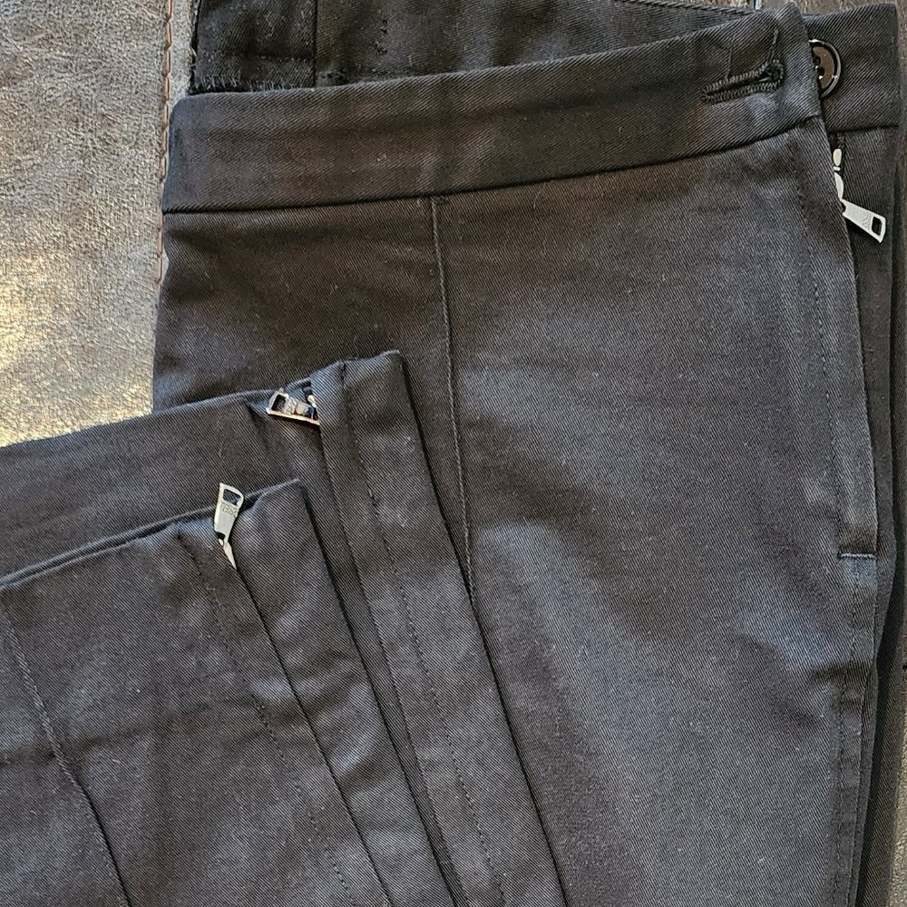 Dolce & Gabbana Trousers Black Stretch 98%Cotton Size 42 Straight Leg Dress Pant